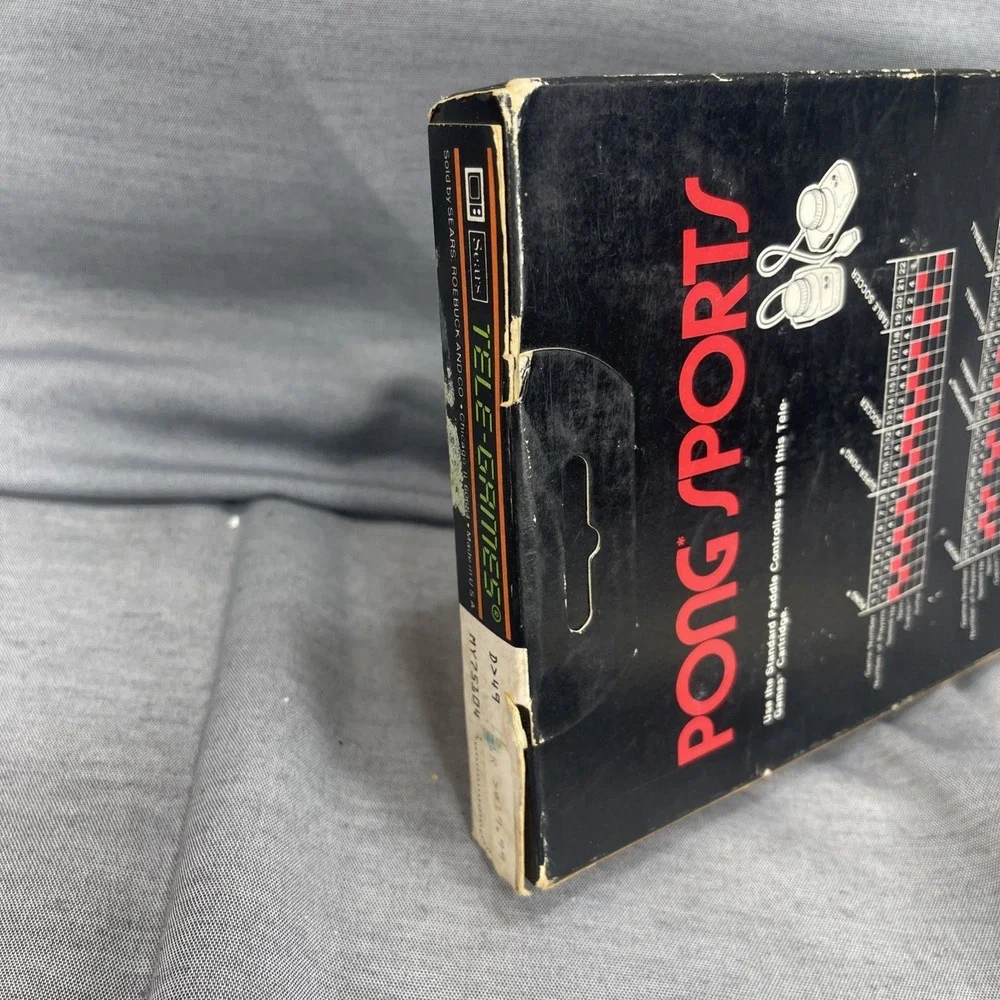 Pong Sports Atari 2600 Sears Telegames Video Game with Box and Manual 1977